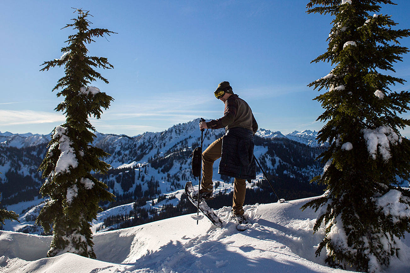 Snowshoeing near Stevens Pass offers expansive views, exercise