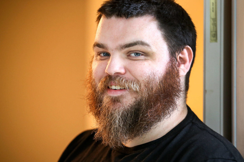 Max Zaleski, whose ring name was “Boruta the Polish Wild Man,” started his own independent wrestling company, Without a Cause, and puts on a monthly show in a rental hall at Normanna Lodge in Everett. (Kevin Clark / The Herald)
