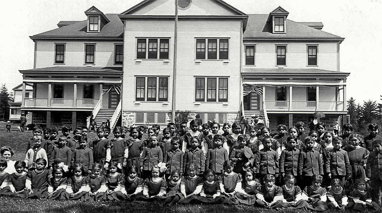 Tribal children were forced by the U.S. government to attend the Tulalip Indian Boarding School, where conditions were harsh. Harriette Shelton Dover, the subject of a new film, started at the school at age 7 and graduated in 1922. (Tulalip Tribes Hibulb Cultural Center)