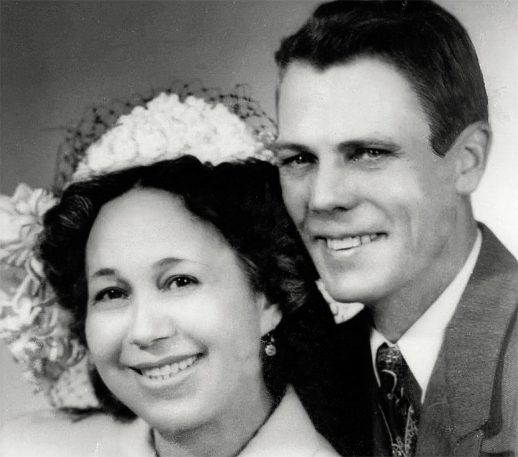 In 1950, Harriette married George Dover, a white man who worked as a logger. They were married until he died in 1969. They had one son, William Dover. (Tulalip Tribes Hibulb Cultural Center)
