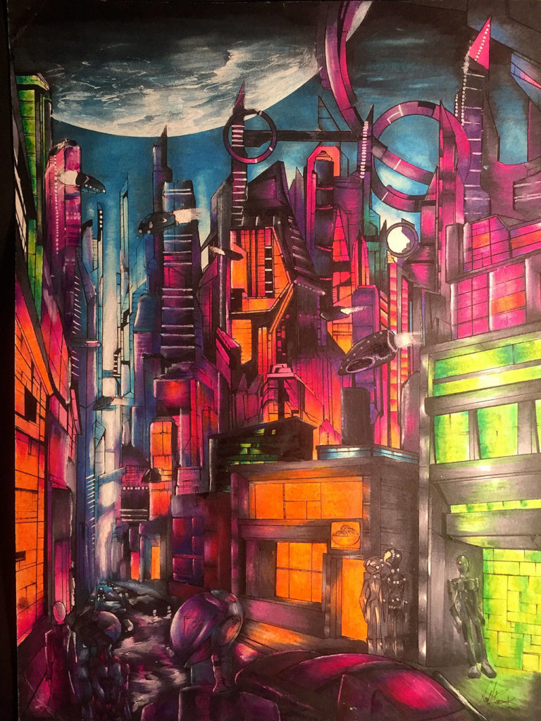 “Future City” by North Creek High School student Navid Rahbin.
