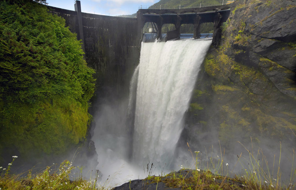 Glines Dam is seen in a scene from “Return of the River.” (Elwha Film)
