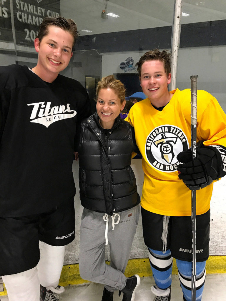 From left, Maks Bure, his mother, Candace Cameron Bure and his brother, Lev Bure. (Bure family)
