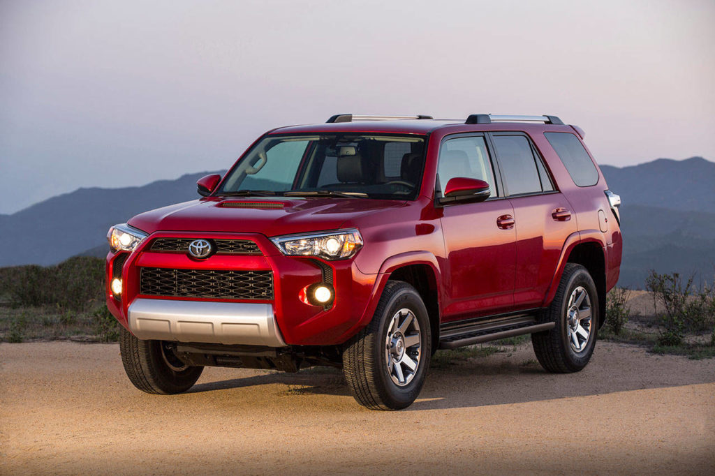 The 2019 Toyota 4Runner has seating for five people. Its rear cargo area provides up to 89.7 cubic feet of space when second row seats are folded. (Manufacturer photo)

