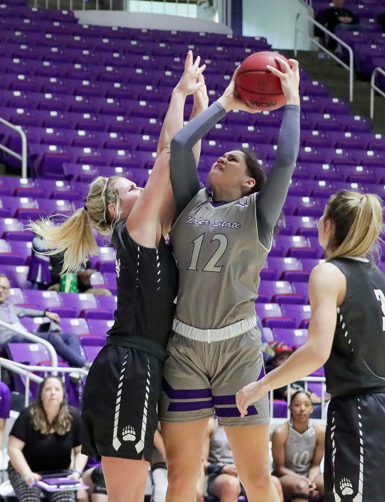 Kayla Watkins, a graduate of Glacier Peak High School, is averaging 12.7 points and 7.0 rebounds per game for Weber State this season. (Robert Casey photo)
