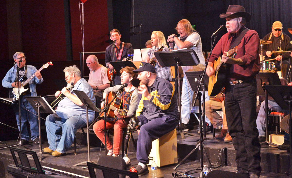 A group of veterans jam on stage during the Music You-Fest, hosted by the Snohomish County Music Project in Everett. This year’s event happens March 23 at the Northwest Music Hall inside the Everett Mall.
