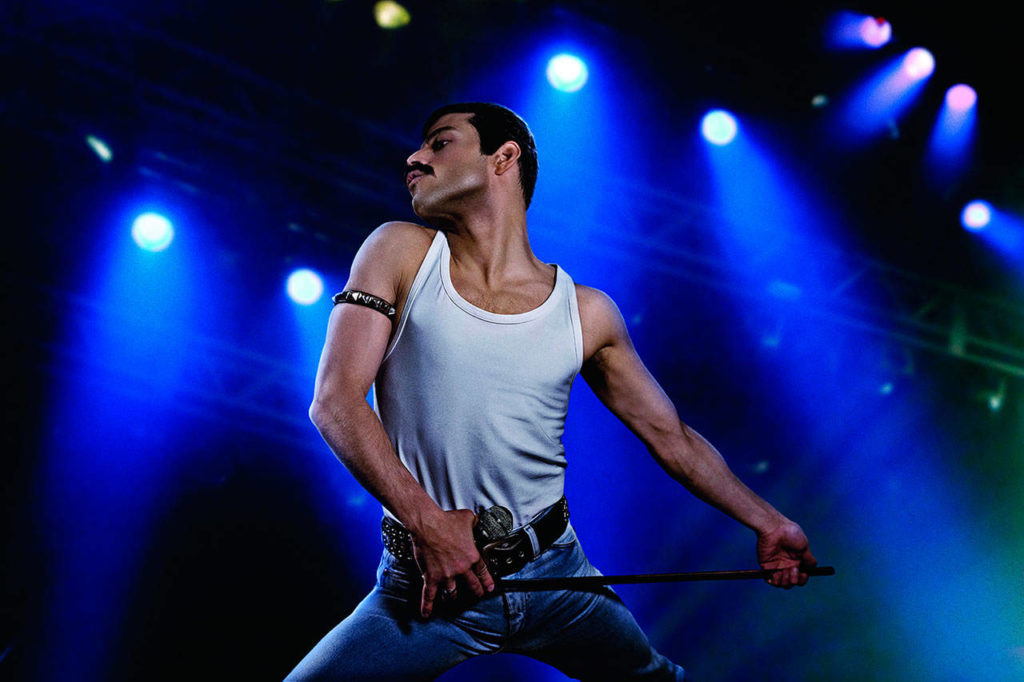 Rami Malek as rock icon Freddie Mercury in “Bohemian Rhapsody.” (Nick Delaney/Twentieth Century Fox)
