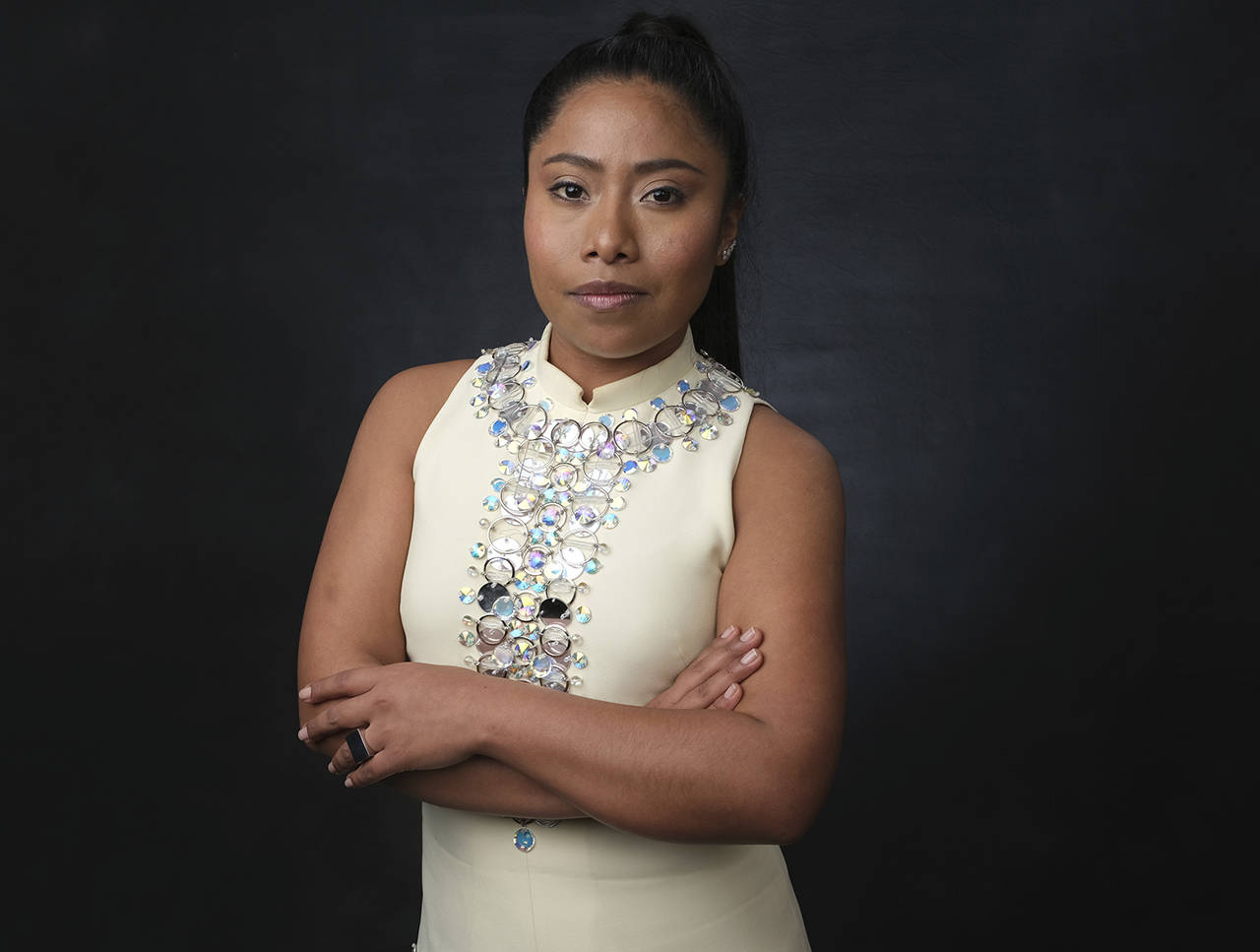 In this Feb. 4 photo, Yalitza Aparicio, nominated for an Oscar for best actress for her role in “Roma,” poses for a portrait at the 91st Academy Awards Nominees Luncheon in Beverly Hills, Califorina. The Oscars will be held on Sunday. (Photo by Chris Pizzello/Invision/AP, File)