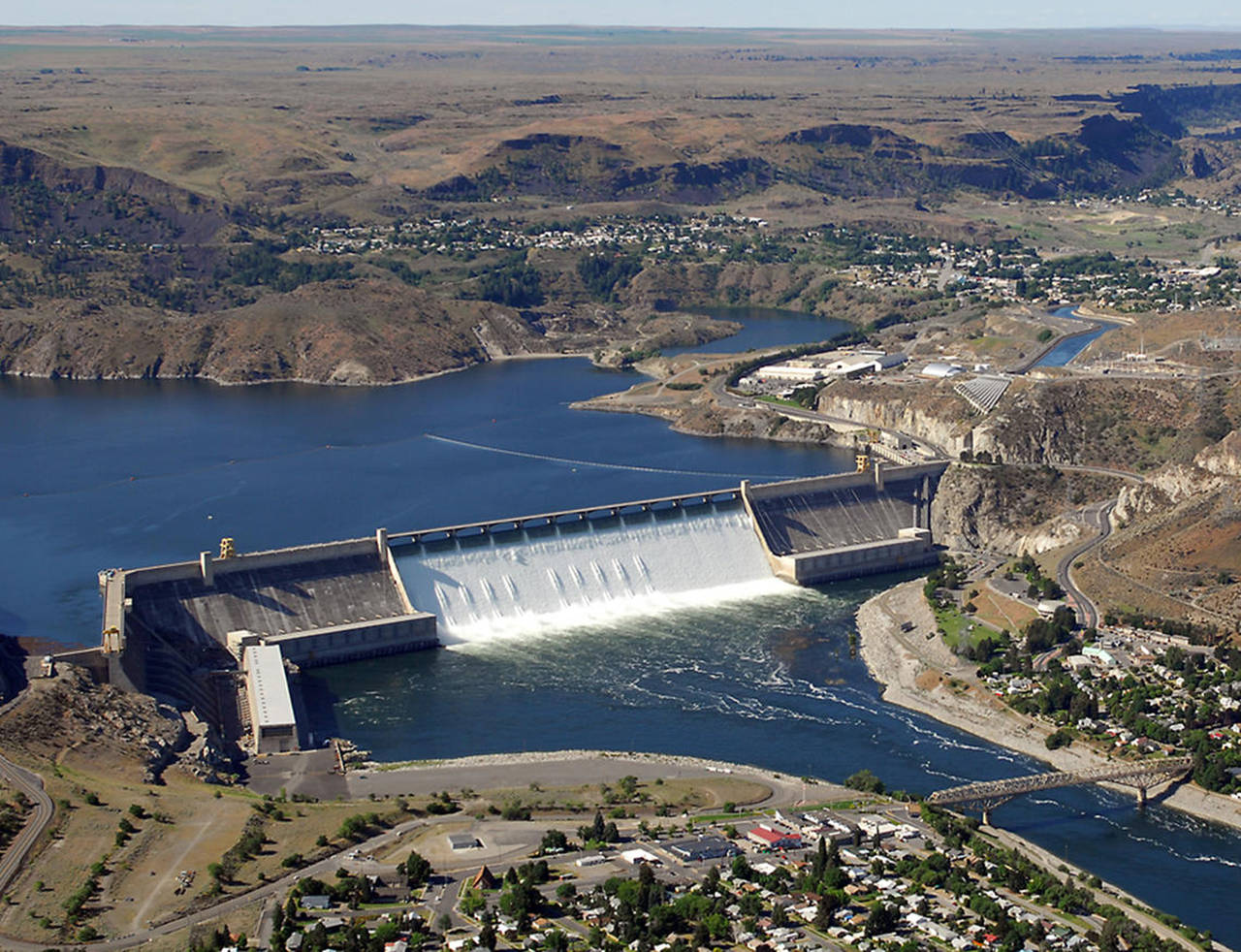 Among the Bonneville Power Administration dams that provide electricity to Washington state customers is the Grand Coulee Dam on the Columbia River in northcentral Washington. (Bureau of Reclamation)