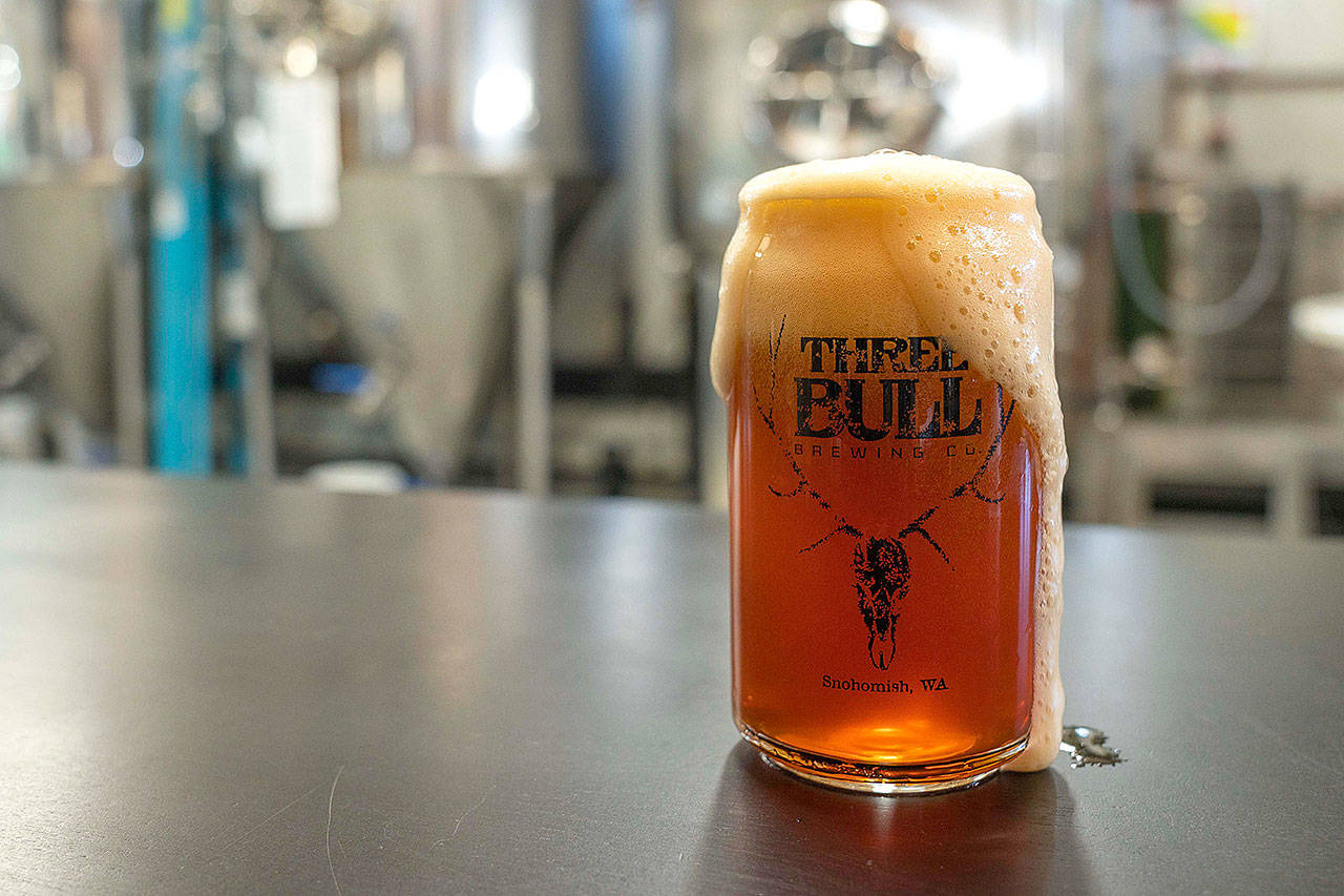 Snohomish’s Three Bull Brewing will be pouring its Blood Orange Red X at a Washington Brewery Open House event on Saturday. (Photo by Daniel Wallulis)