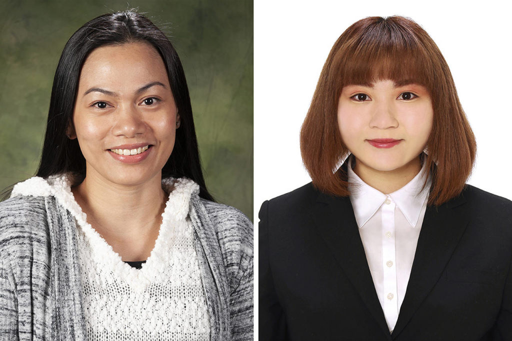 Everett Community College students Shirley Baughn (left) and Mirei Maejima were selected for the 2019 All-Washington Academic Team.
