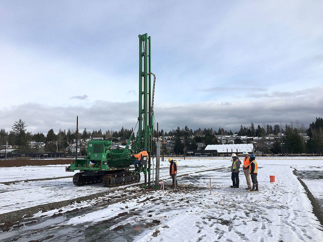 Snohomish County PUD customers soon could purchase units in a field of solar panels being built in Arlington. Construction began in February and will finish in May. (Snohomish County PUD)