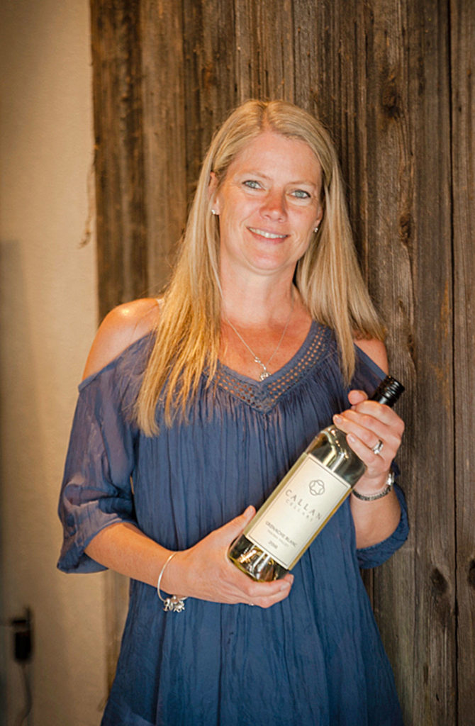 Woodinville’s Lisa Callan, a product of Washington State University’s winemaking program, works with the white Rhône variety picpoul for her Callan Cellars brand. (Richard Duval Images)
