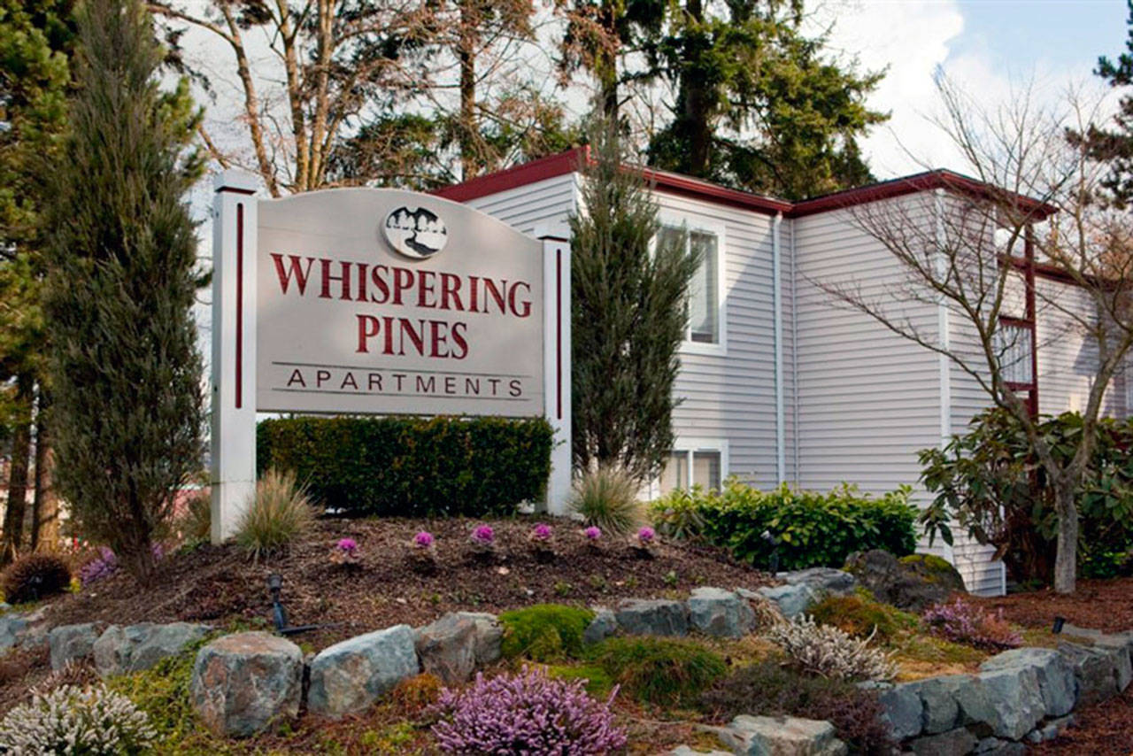 The Whispering Pines apartment complex in Lynnwood is set to close by 2022. A proposed zoning amendment would allow it to be rebuilt with more units. (Housing Authority of Snohomish County)