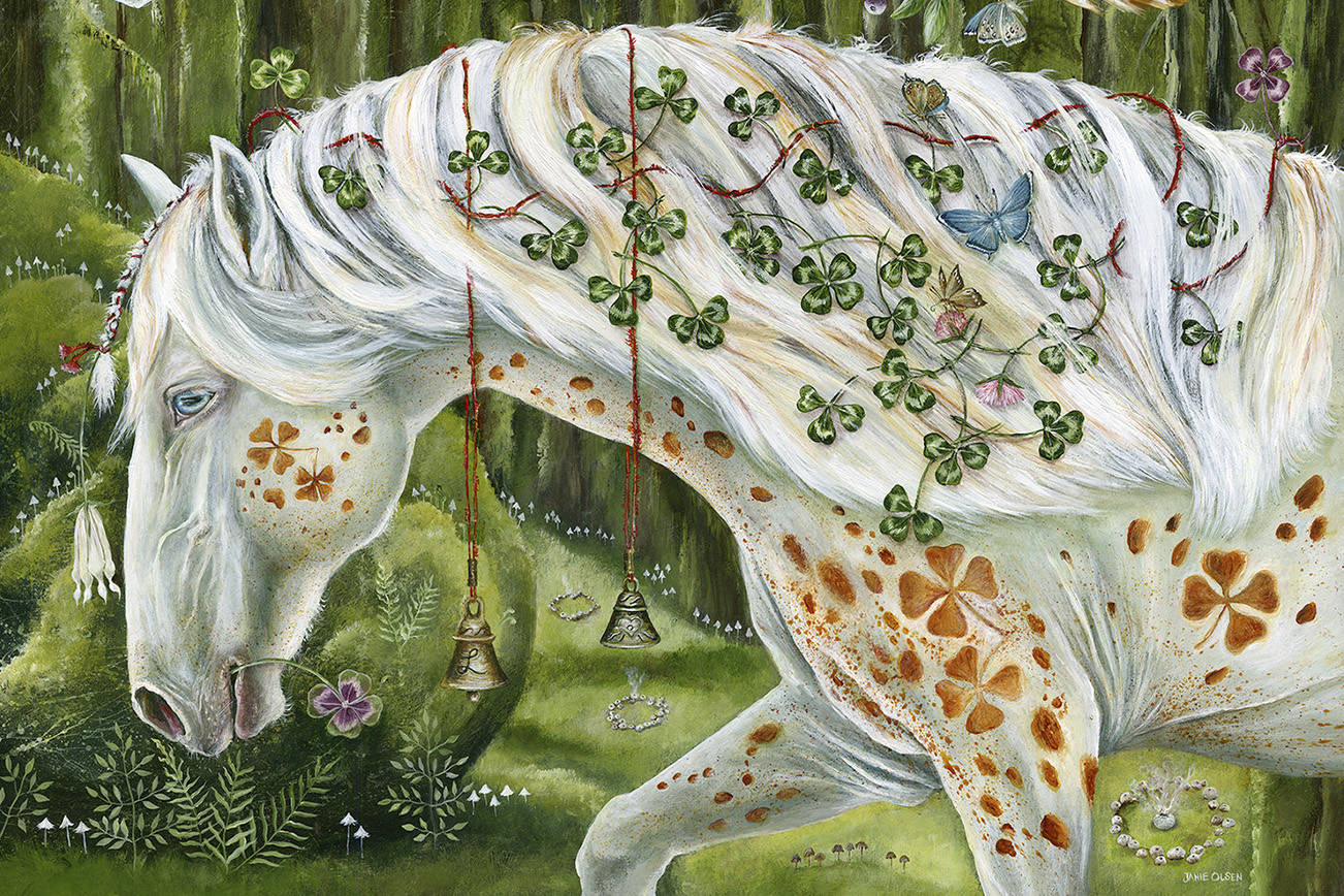 Janie Olsen’s paintings are reminiscent of children’s books