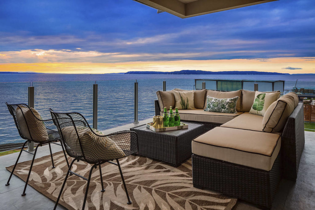 The home has a veranda, a covered porch, overlooking Puget Sound. (Andrew Parsons)
