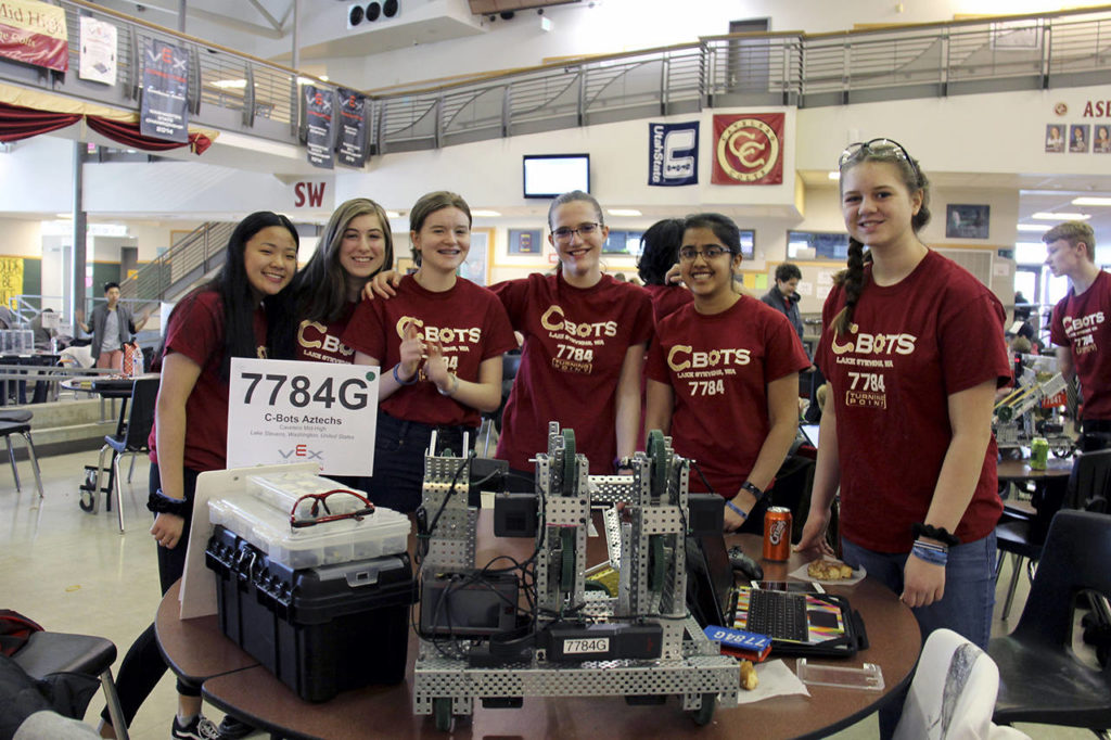 Contributed photo 
Aztechs, left to right, Emma Cox, Hanna Michalisin, Natalie Anderson, Kyra Freemen, Raaga Vangala and Grace Davis.
