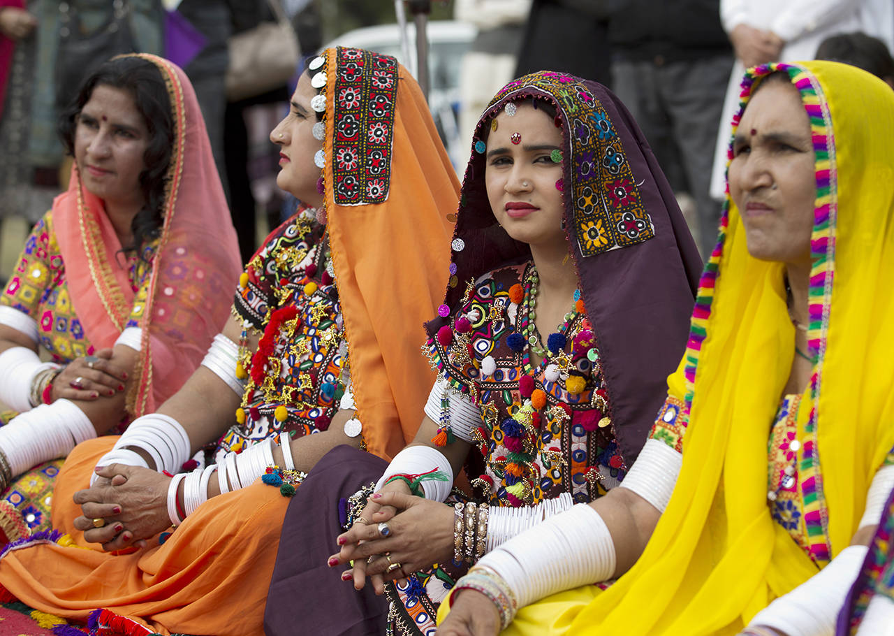 Women from a Pakistani nomad community take part in rally during the International Women’s Day in Islamabad, Pakistan on Friday. (AP Photo/B.K. Bangash)