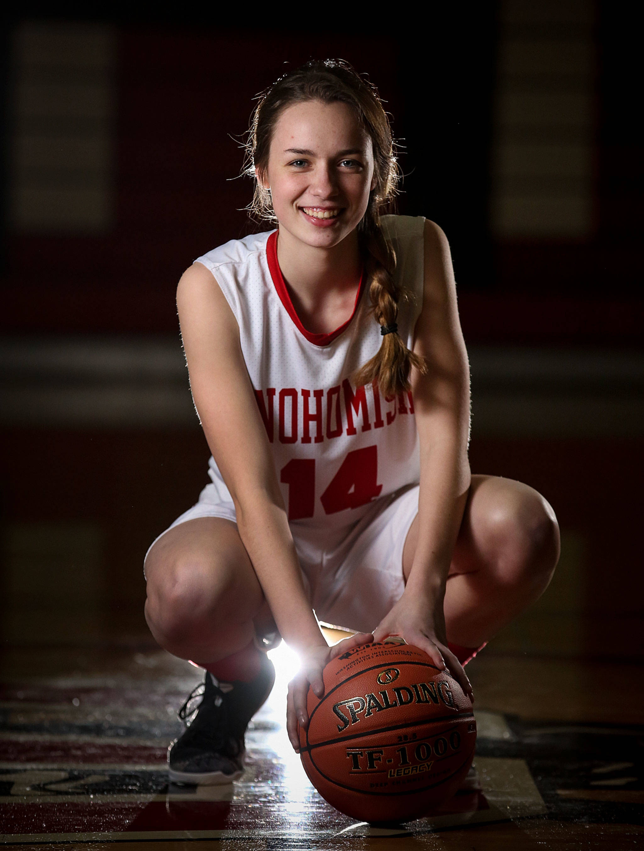 Snohomish senior point guard Maya DuChesne averaged 14.1 points, 4.7 rebounds, 3.2 assists and 2.4 steals per game this season while leading the Panthers to a fourth-place state trophy. (Kevin Clark / The Herald)