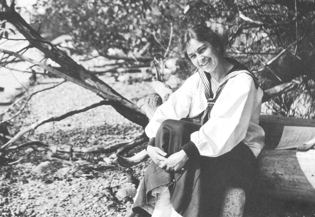 Garda Fogg poses by a lake in this photo from around 1910. Courtesy Forrest Johanson Collection