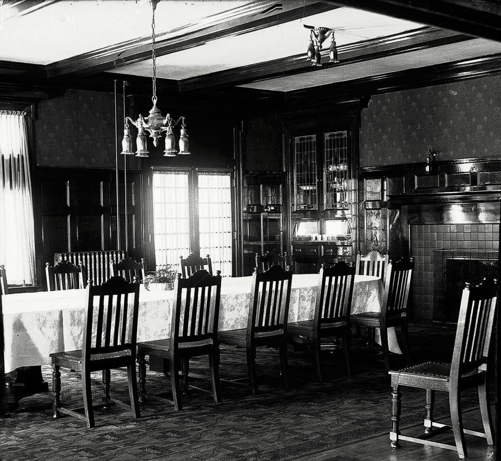 This formal dining room, at the state reformatory superintendent’s mansion, was used to entertain visiting dignitaries. The Monroe mansion, torn down in about 1975, was first occupied by Cleon Roe and his wife Anna., (Courtesy Monroe Historical Society)
