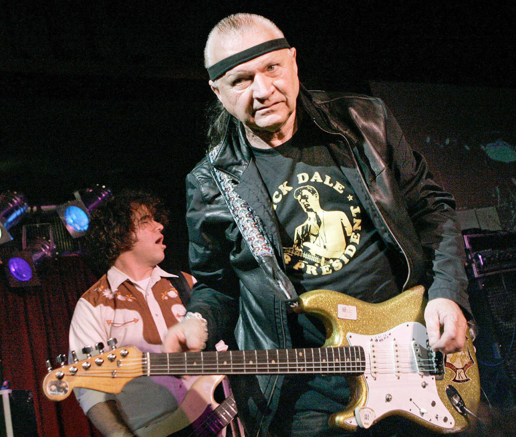 Dick Dale performs at B.B. King Blues Club in New York in May 2007. His former bassist, Sam Bolle, says Dale passed away Saturday night. He was 81. (AP Photo/Richard Drew, File)
