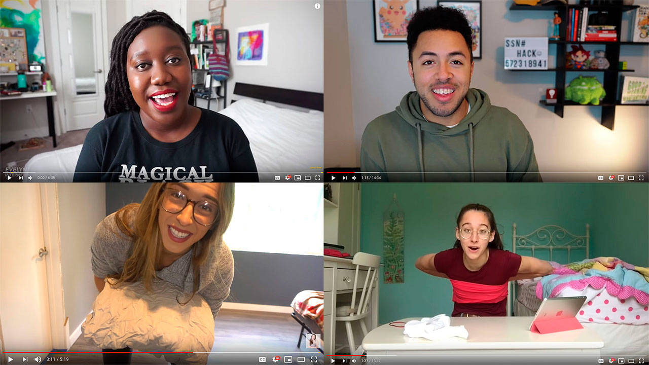 How-to YouTubers mentioned in this story include (clockwise) Evelyn from the Internets, Jarvis Johnson, Rachel Ballinger and Joana Ceddia. (YouTube)