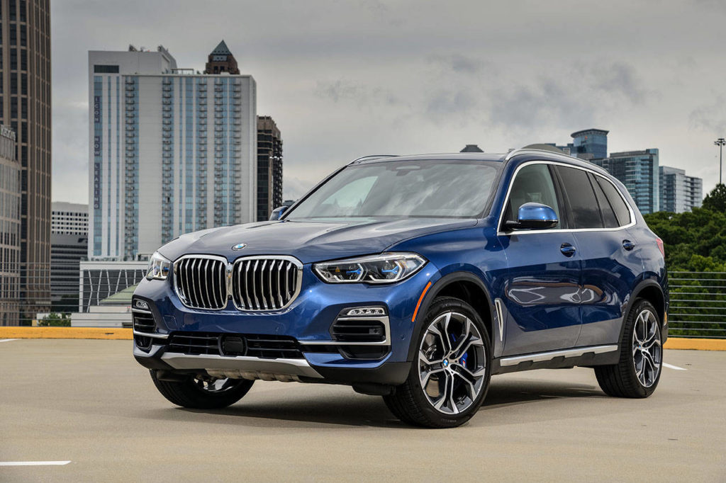 A larger grille is one of the design updates on the 2019 BMW X5 luxury midsize SUV. (Manufacturer photo)
