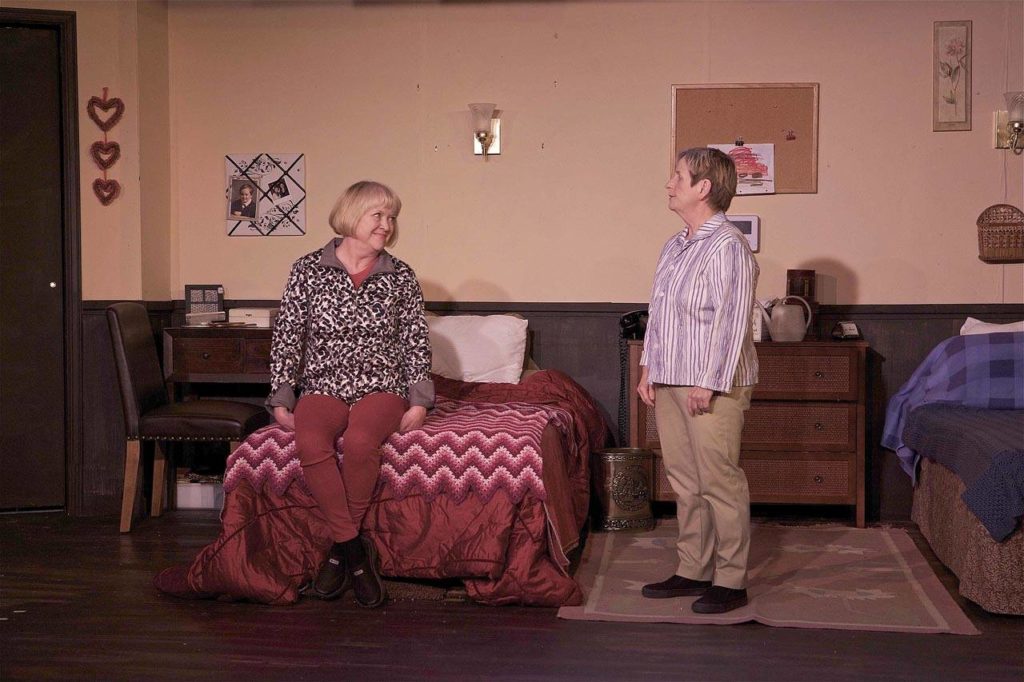 Susan Connors, left, plays Marilyn, and Melanie Calderwood, right, portrays Abby, the main characters around whom “Ripcord” is based. The play opens March 29 at the Phoenix Theatre in Edmonds. (Jim Sipes)
Susan Connors, left, plays Marilyn, and Melanie Calderwood, right, portrays Abby, the main characters around whom “Ripcord” is based. The play opens March 29 at the Phoenix Theatre in Edmonds. (Jim Sipes)
