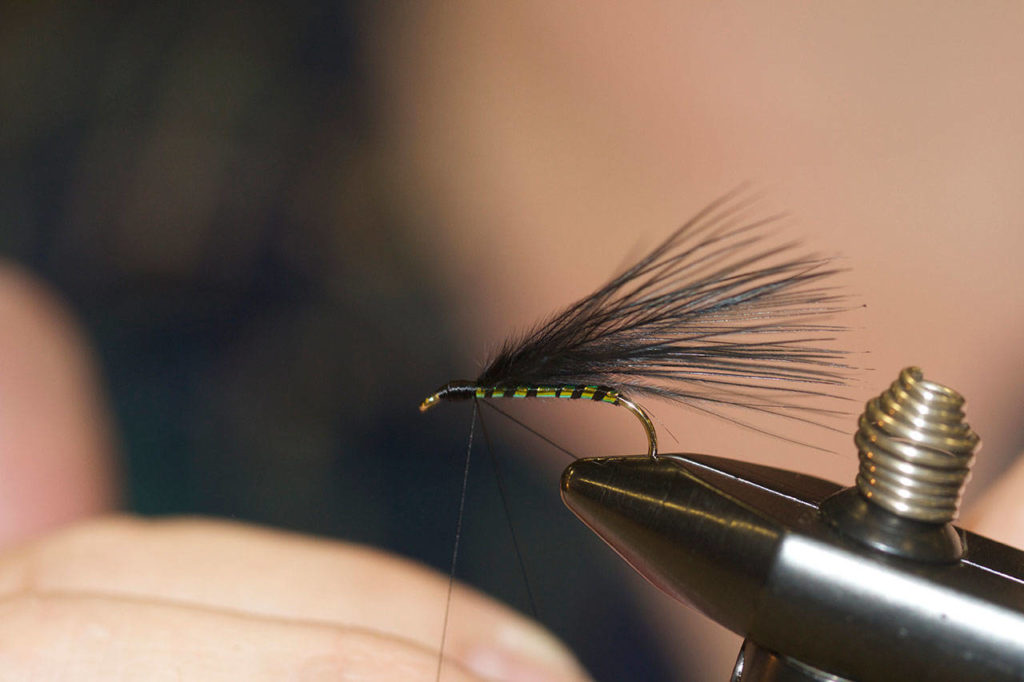 A fly pattern demonstrated by one of the many tiers at a recent exposition in Albany, Oregon. (Mike Benbow)
