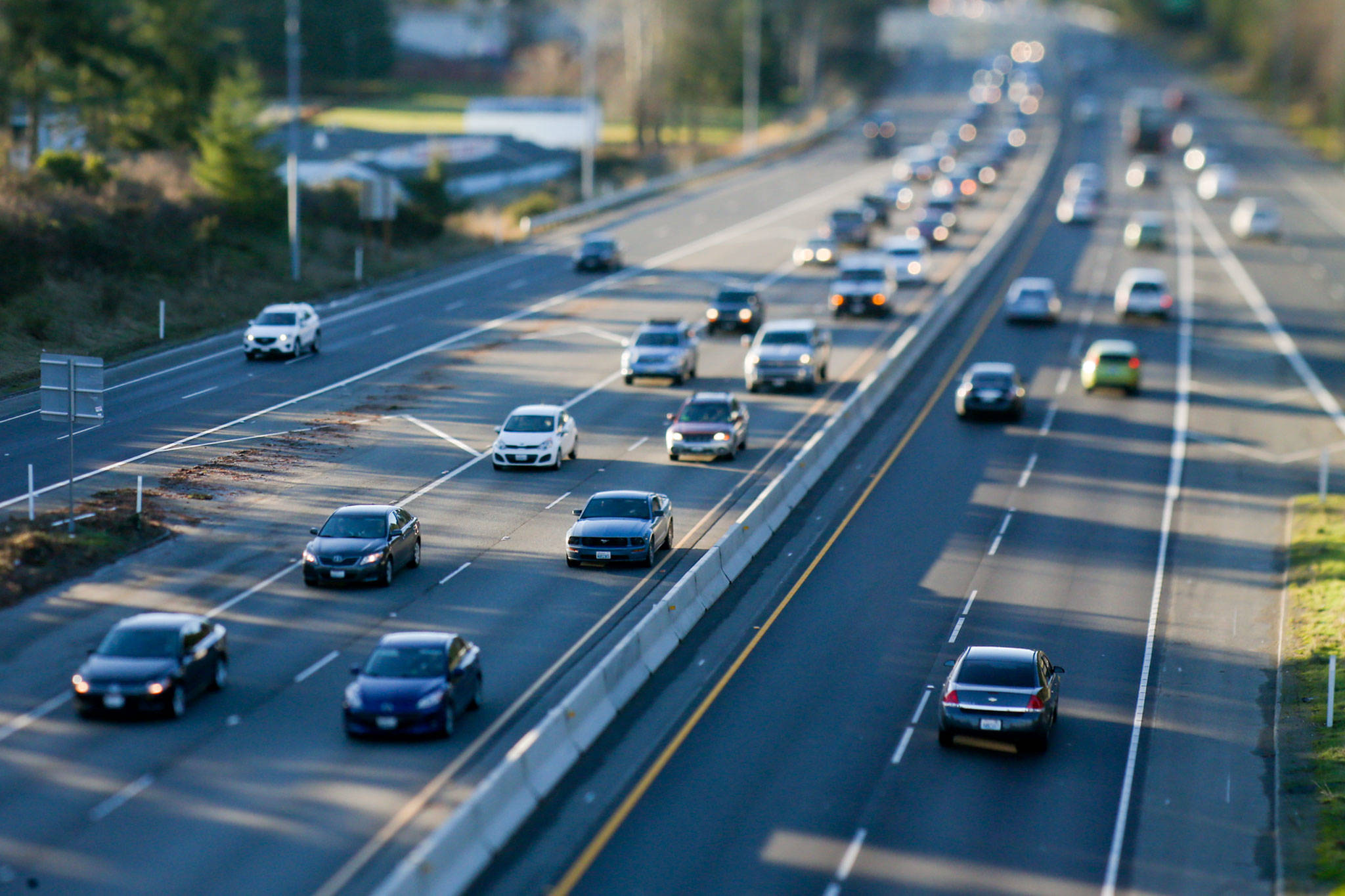 Afternoon Boeing traffic in Everett. (Kevin Clark / The Herald)