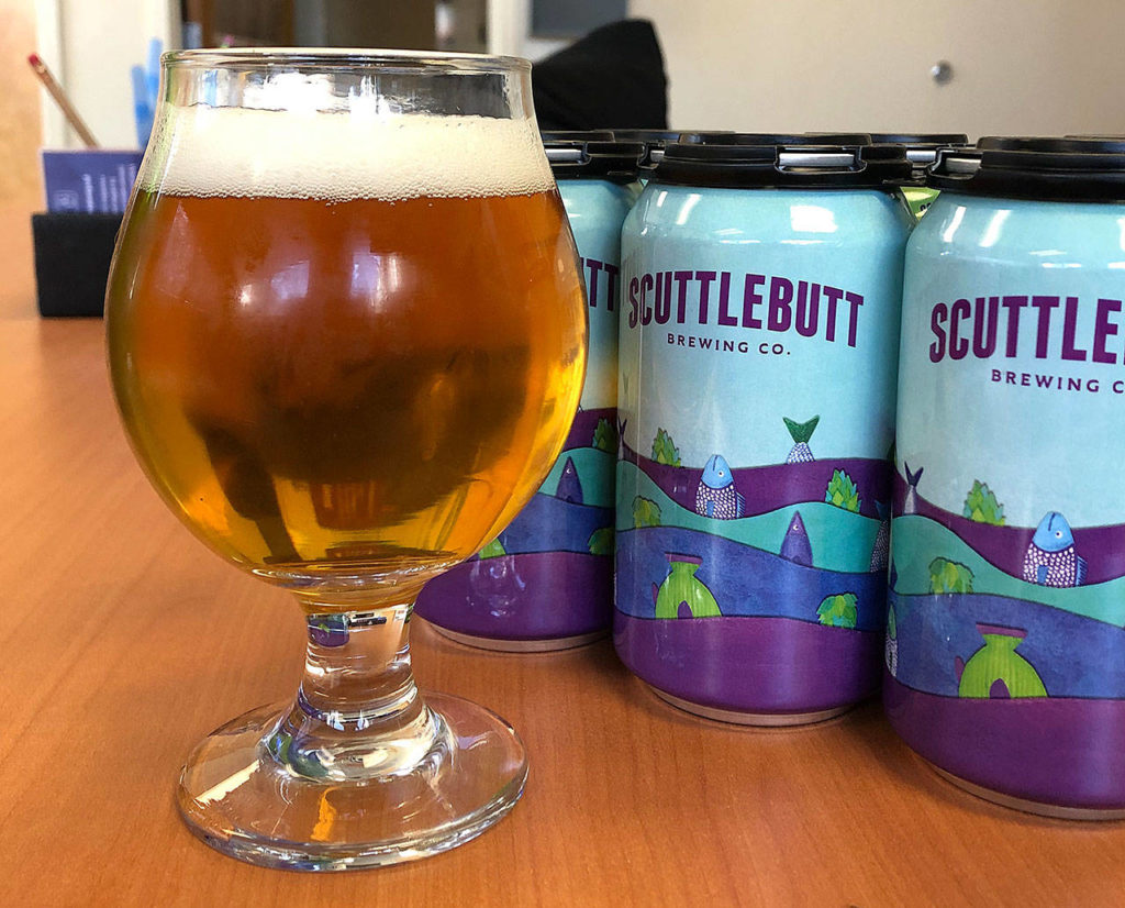 Cashmere Dreams, a brut IPA, is Scuttlebutt Brewing’s spring seasonal release and is available in six packs or on draft.(Aaron Swaney)
