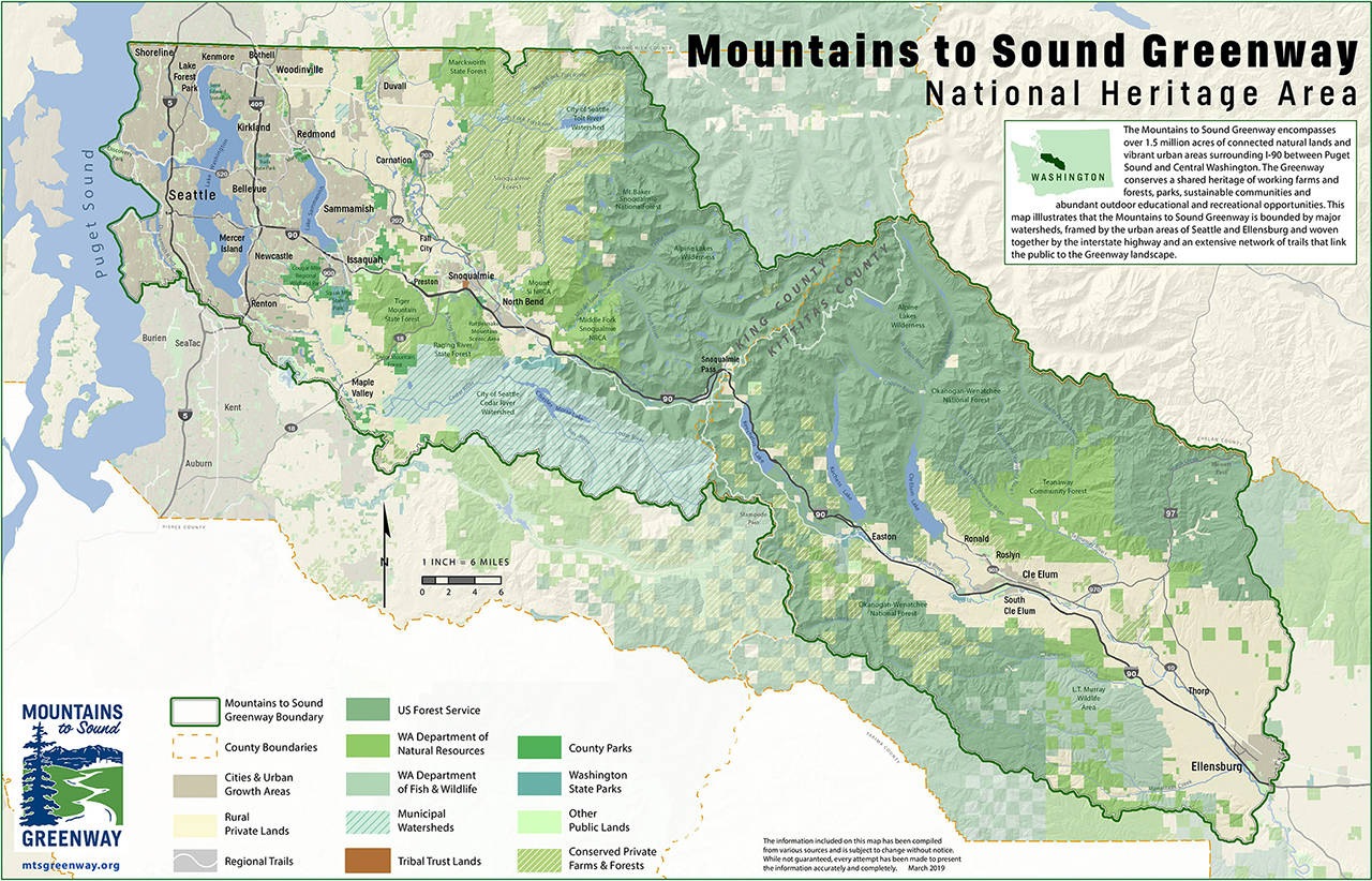 The Mountains to Sound Greenway was recently was designated as a National Heritage area. (Mountains to Sound Greenway)