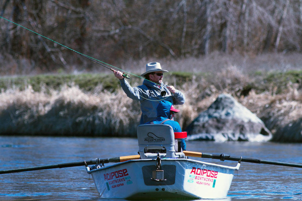 Les Bouck of Everett makes a cast while searching for trout on the Yakima. (Mike Benbow photo)
