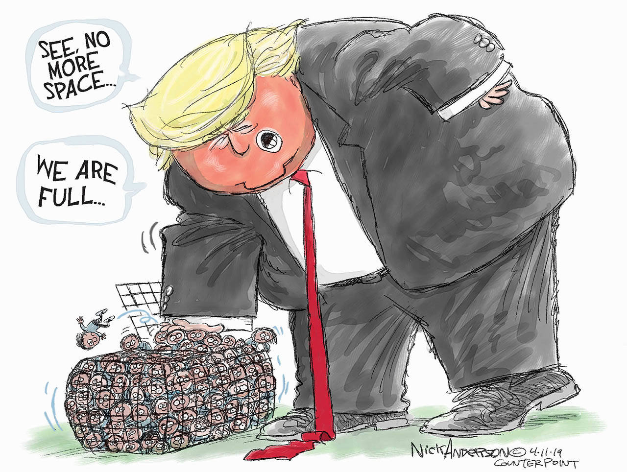 Editorial cartoons for Saturday, April 13