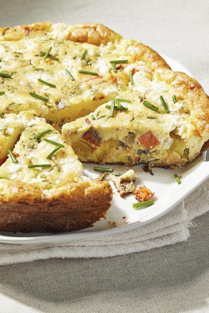 Smoked salmon is a fabulous addition to a spring-inspired frittata. (Photo by Tom McCorkle for The Washington Post)
