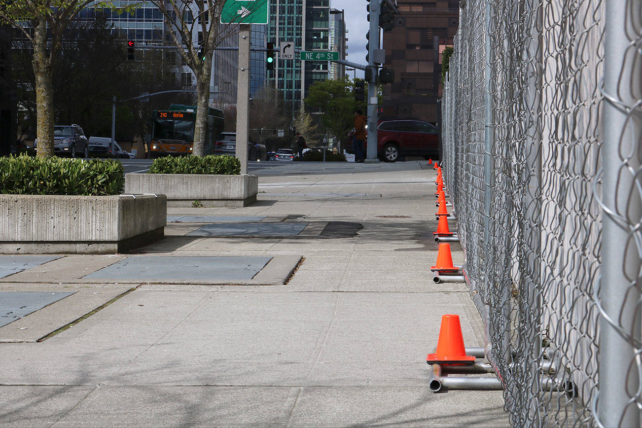 Amazon currently leases three buildings in Bellevue and plans to move its entire Seattle-based worldwide operations team to the city by 2023. Bellevue will also see transportation improvements in 2023 as Sound Transit constructs the East Link extension. (Kailan Manandic / Bellevue Reporter)
