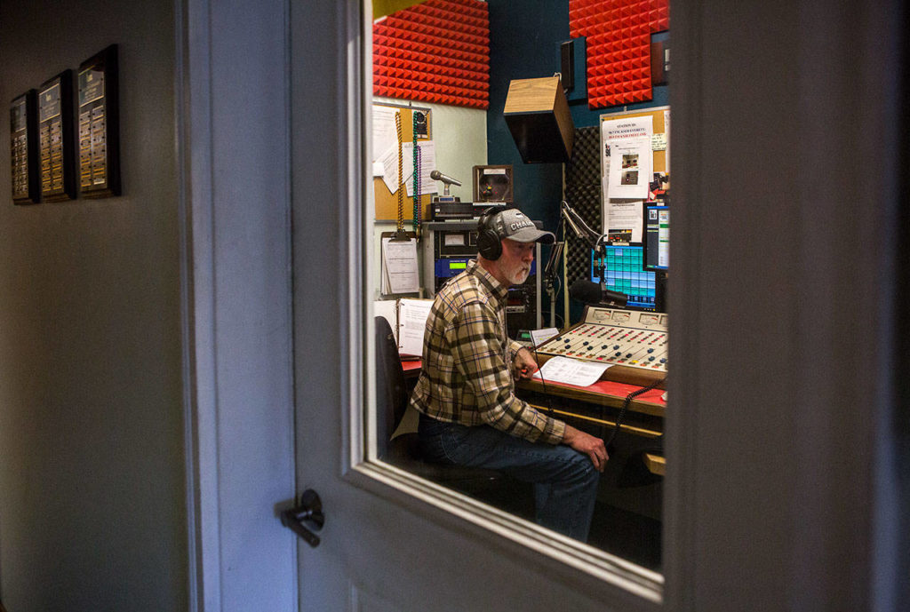 Jim Hilmar has hosted “Frettin’ Fingers” on KSER-FM for 21 years. (Olivia Vanni / The Herald)
