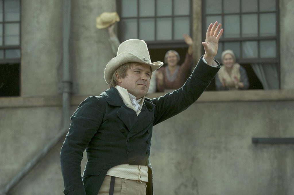 Rory Kinnear plays Henry Hunt, a celebrated pro-reform orator, in “Peterloo.” (Amazon Studios)
