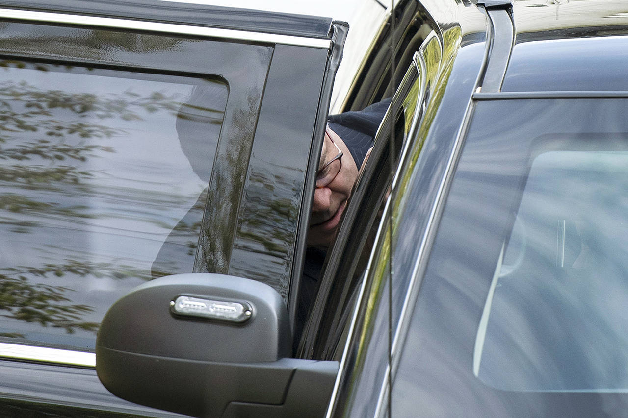 Attorney General William Barr leaves his home in McLean, Virginia, on Wednesday morning. (AP Photo/Sait Serkan Gurbuz)