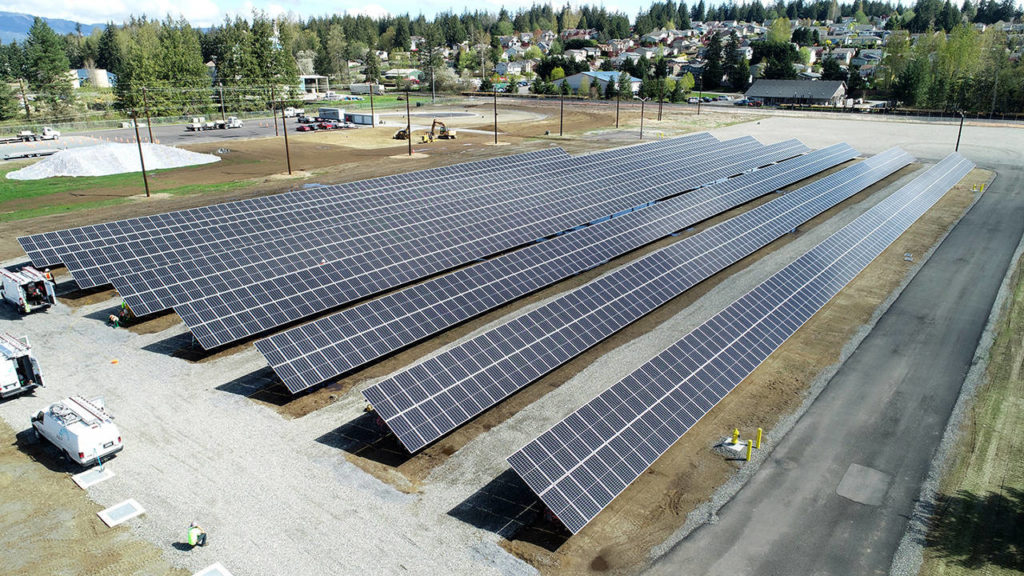 Units at the Snohomish Public Utility District’s 2-acre “community solar” project go up for sale April 22. (A&R Solar)
