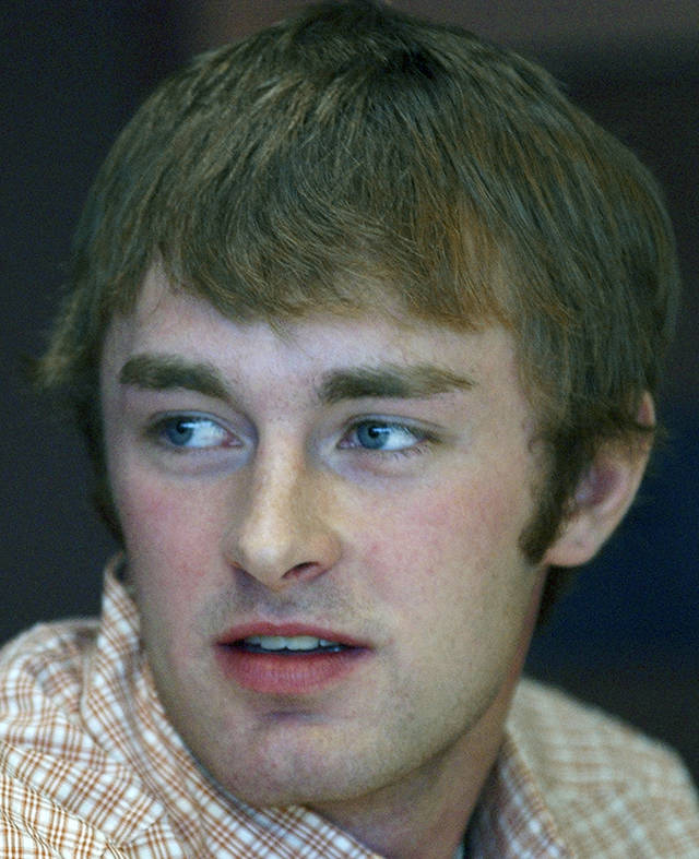 In this March 2003 photo, Jess Roskelley, then 20, answers questions during a news conference in Seattle. (AP Photo/Elaine Thompson, File)