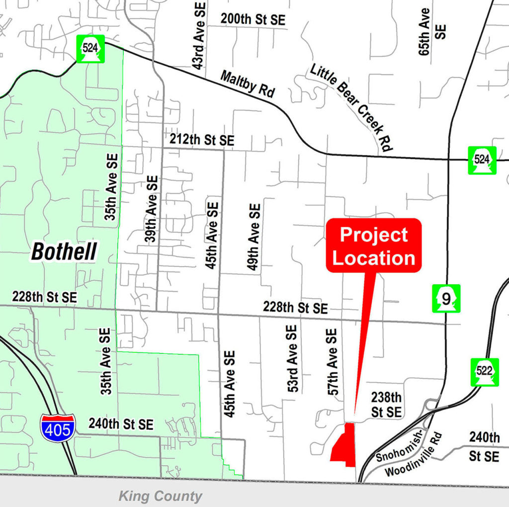 Snohomish County is restoring a stretch of land along Little Bear Creek, near Maltby, to offset environmental impacts from future road projects. (Snohomish County)
