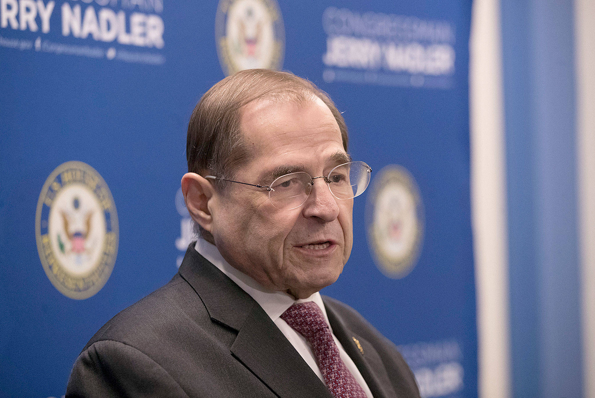 U.S. Rep. Jerrold Nadler, D-New York, chair of the House Judiciary Committee, speaks during a news conference on Thursday in New York. (AP Photo/Mary Altaffer)
