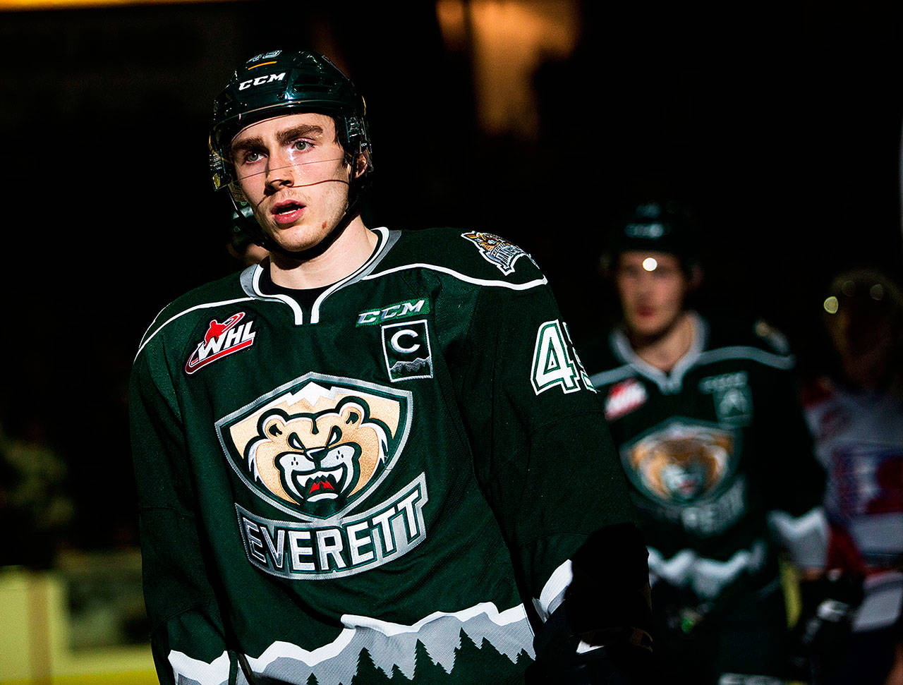 Connor Dewar will likely play for the Iowa Wild of the American Hockey League next season. (Olivia Vanni / The Herald)