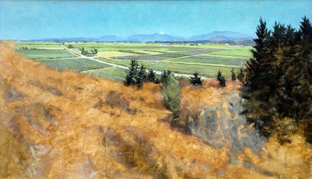 “Skagit Valley Overlook” is one of the local scenes included in an exhibit of works by Everett Community College instructor Gregory Kammer. 
