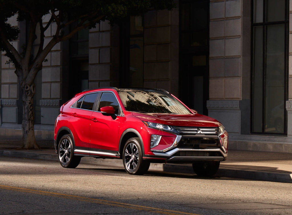 The 2019 Mitsubishi Eclipse Cross has five trim levels. Two-wheel or all-wheel drive is available on the base model, and all-wheel drive is standard on the others. (Manufacturer photo)

