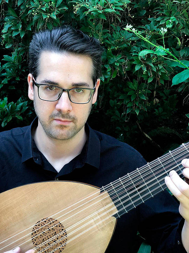 Kevin Payne, a lute player from the Seattle area, is performing at Port Gardner Bay Music Society’s “Enchanting Lute Songs” concert April 28 at Our Savior’s Lutheran Church in Everett. (Port Gardner Bay Music Society)