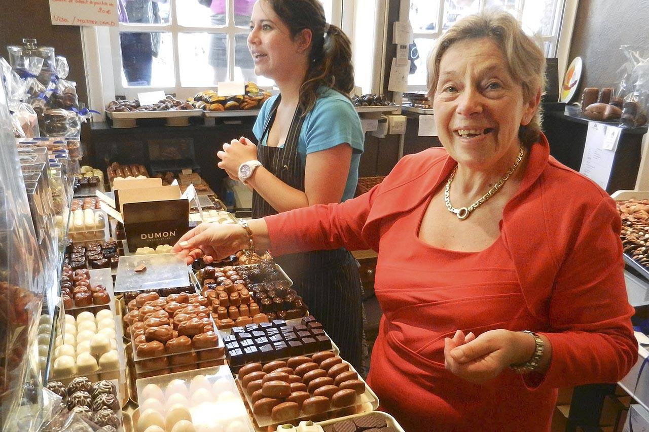 In Bruges, locals buy their chocolates fresh daily — like other people buy pastries. (Rick Steves’ Europe)
