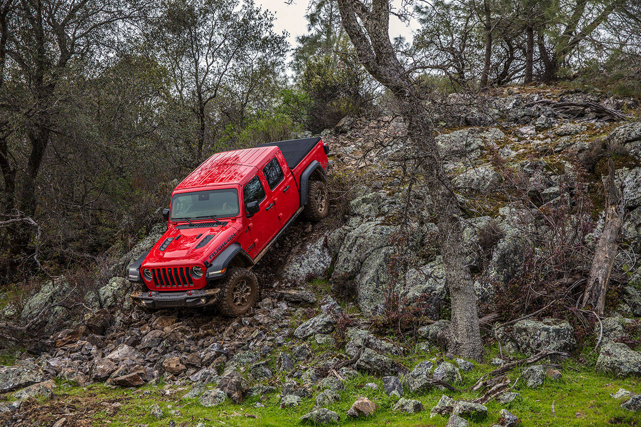 On an off-road course created by Jeep at a ranch in California, the 2020 Gladiator demonstrates its extreme capability. (Manufacturer photo)